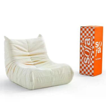 Imagem de Poltrona Puff Design Retro 1973 em Boucle Macio e Confortável  Sofá na