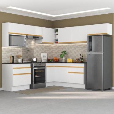 Imagem de Cozinha Completa De Canto Mp2106 Com Armário E Balcão Branca - MULTIMO
