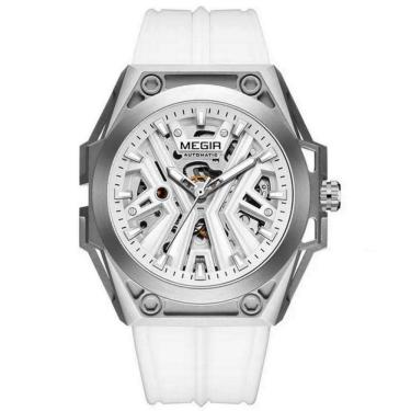 Imagem de Relógio Masculino Automático Esportivo Pulseira De Silicone Impermeavel Branco