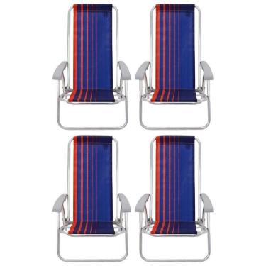 Imagem de Kit 4 Cadeiras de Praia Reclinável Tramontina-Unissex