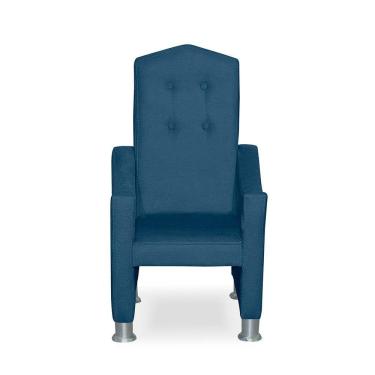 Imagem de Mini Cadeira Poltrona Infantil Troninho Decorativa Suede Azul Marinho