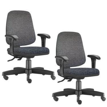 Imagem de Kit 02 Cadeiras Giratórias Job L02 Diretor Executiva Chumbo
