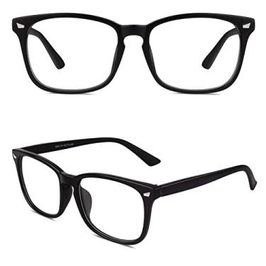 Imagem de Happy Store CN81 Óculos grande grande com armação em negrito UV 400 com lentes transparentes, Z Matte Black, Medium