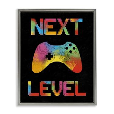 Imagem de Stupell Industries Arte de parede Next Level Rainbow Splatter com moldura dourada flutuante, design por Marcus Prime, 78 x 63 cm