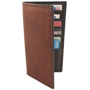 Imagem de Carteira de couro marrom genuíno de couro bovino, Marrom, tamanho �nico