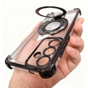 Imagem de Buliangren Compatível com Samsung Galaxy a36 5g e Samsung Galaxy a56 5g capa macia transparente com suporte de anel capa de telefone para Samsung a36 e a56 5g capa de telefone fofa, preta