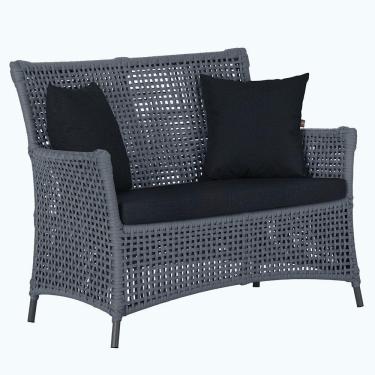 Imagem de 1 Sofá área Externa Igapó Alumínio Preta Corda Náutica E12 Prata