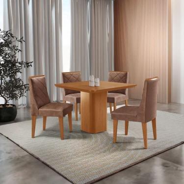 Imagem de Mesa De Jantar Eloise Canto Copo 4 Cadeiras Isadora Moderna Tork/