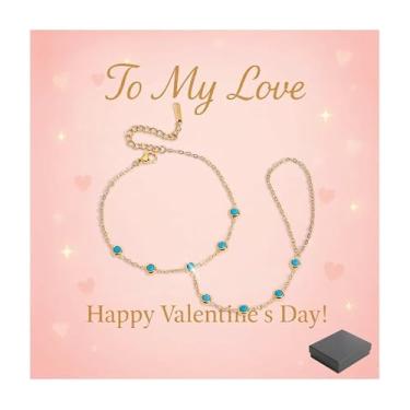 Imagem de 72ore Pulseira de corrente de mão dourada turquesa anel corrente de mão pulseiras ocidentais para mulheres, Large, Sem Pedra Preciosa