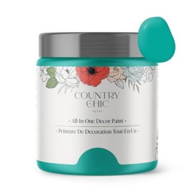 Imagem de Tinta de giz Country Chic All-in-One para móveis, armários, decoração de casa, ecológica, acabamento fosco, primer embutido e revestimento superior para madeira, metal - Whoop-de-do (azul-petróleo