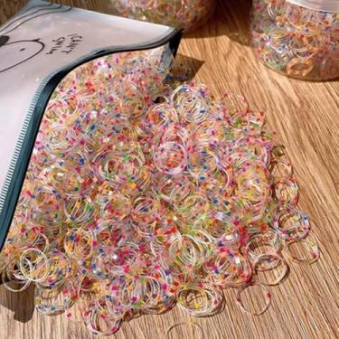 Imagem de 1000 2000 Peças Scrunchies de Cabelo Feminino e Infantil Multicolorido – Elástico Descartável para Crianças e Mulheres (2000 Arco Iris)