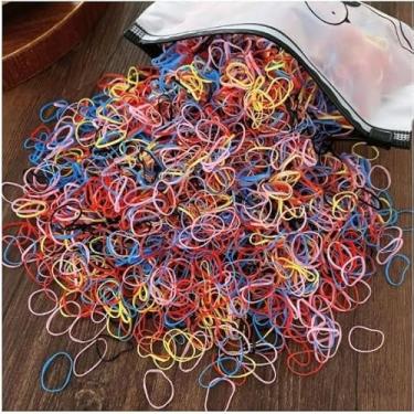 Imagem de 1000 2000 Peças Scrunchies de Cabelo Feminino e Infantil Multicolorido – Elástico Descartável para Crianças e Mulheres (2000 Colorido)