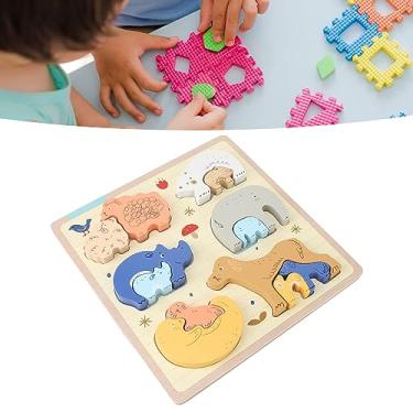 Imagem de Quebra-cabeça Cognitivo de Animais, Painel Emparelhado de Madeira para Educação Infantil, Blocos de Construção de Brinquedos, Quebra-cabeça Ideal para Aprendizagem Educacional,
