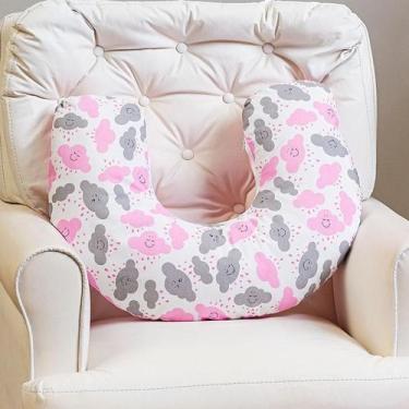 Imagem de Almofada De Amamentar Nuvem Rosa Menina Chuva De Amor Baby - L2m