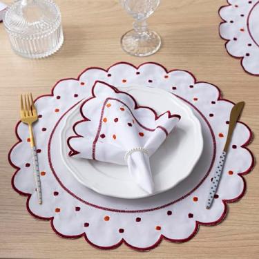 Imagem de Kit 12 Pçs 6 Lugares Mesa Posta Sousplat Jogo Americano Poá