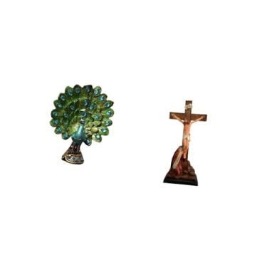 Imagem de Fenteer Elegante Coleção de Estátuas de Pavão E Jesus para Decoração de Quarto, Escritório, Sala de Estar, Mesa, Estante E Outros Objetos.