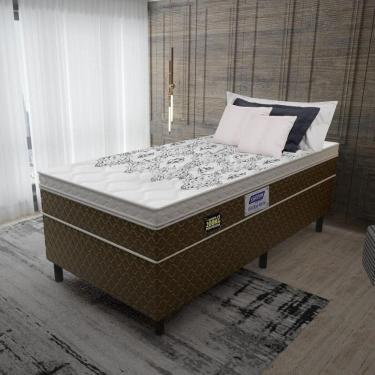 Imagem de Cama Box Conjugado Solteiro Com Colchão 88x67x188 Stone Plus Gazin Cr35341 Marrom-branco