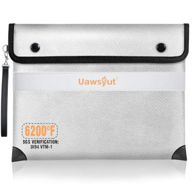 Imagem de Caixa de documentos à prova de fogo, bolsa organizadora de arquivos com isolamento térmico de 1,093 °C, Cinza, 14*11 inch