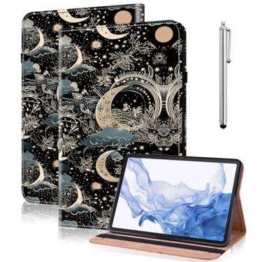 Imagem de VODEFOX Capa para iPad Mini 6 2021 (8,3 polegadas) 6ª geração, capa fina de couro PU à prova de choque com suporte para lápis com alça elástica para iPad Mini 6ª geração - Moon