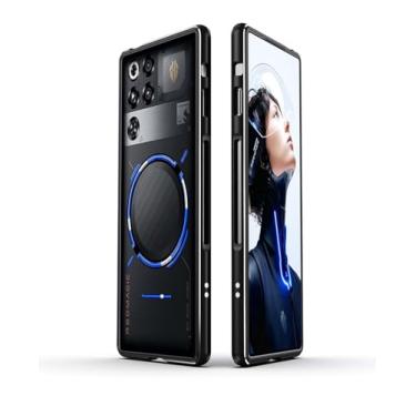 Imagem de Oshmirian Capa para RedMagic 11 Pro/11 Pro+ – Capa de telefone para jogos com armação de metal, amortecedor de dissipação de calor à prova de choque, capa protetora de liga de alumínio resistente a