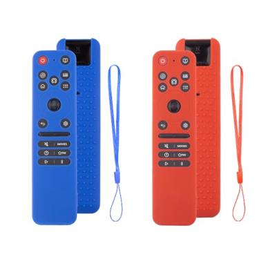 Imagem de Capa de silicone para controle remoto LG MR25GA MR235GA, compatível com Smart TV LG OLED 2025 série C5 B5 G5 M5 capa protetora antiderrapante (azul marinho + vermelho não brilha)