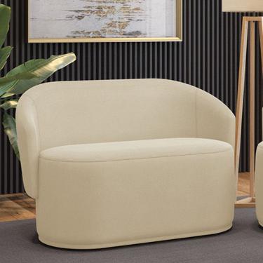 Imagem de Sofá 2 Lugares Namoradeira Orgânica Para Sala Malu Suede Bege M11 - D'rossi