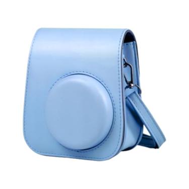 Imagem de Bolsa Case Capa com Alça para Câmeras Instax Mini 12/11, Disponível em Branco, Lilás, Verde, Rosa, Azul e Colorida (Azul Celeste)