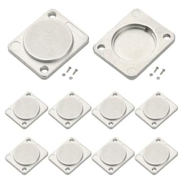 Imagem de PENGLIN Placa em branco para montagem em painel, placa de montagem em rack de liga de zinco para configurações de áudio, conectores de chassi, conectores XLR (prata)