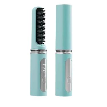 Imagem de Escova escova de alisamento de cabelo elétrica portátil LCD com tecnologia anion(Azul)