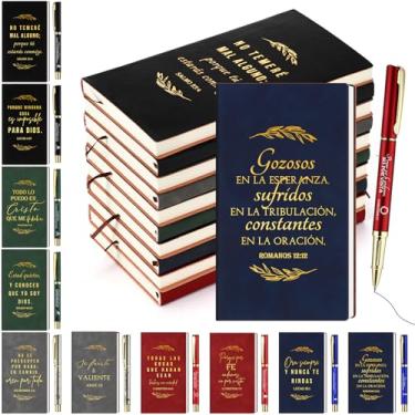 Imagem de Crtiin Conjunto de 40 peças, presentes cristãos espanhóis, cadernos de oração em massa, cadernos e canetas de versículo da Bíblia Regalos Cristianos para mulheres, homens, igreja, apreciação,