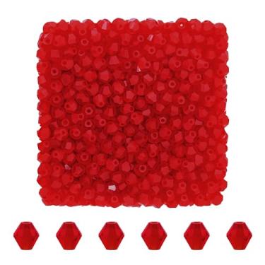 Imagem de Mandala Crafts Contas de cristal bicone vermelho granada de 4 mm – 1500 contas de vidro facetadas para fabricação de joias, suprimentos de contas, artesanato DIY, pulseiras, colares, brincos e contas