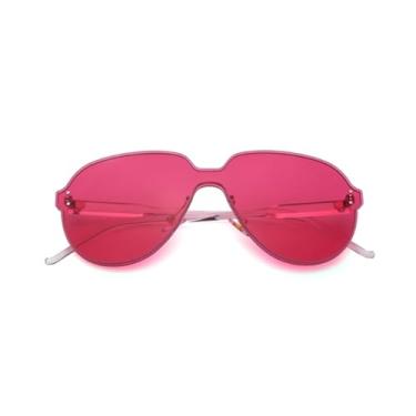 Imagem de HCHES Óculos de Sol Sem Aro Feminino Masculino Vintage Monocoque UV400 para Dirigir (4)