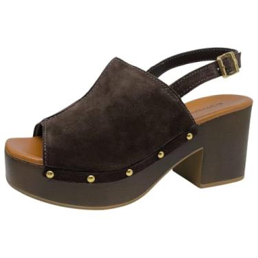 Imagem de Sandália Feminina Plataforma Alta Couro Conforto Bottero