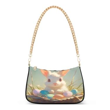 Imagem de CEBUGI Bolsas transversais femininas bolsa de ombro bonito coelho bolsa clutch elegante com alça de corrente