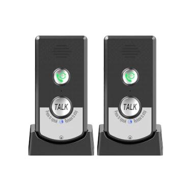 Imagem de 2 Pack Intercoms Sem Fio para Casa Ultra Longa Distância Interfone Portátil Chamador Idosos Chamada Bidirecional Quarto Comunicação de Voz com Toque Telefone