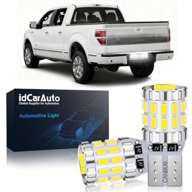 Imagem de idCarAuto 194 168 2825 W5W T10 lâmpadas LED pacote com 2 – 6000K branco, 3030 chips, luzes de substituição interior/exterior do carro (para Ford F150(2009-2014))