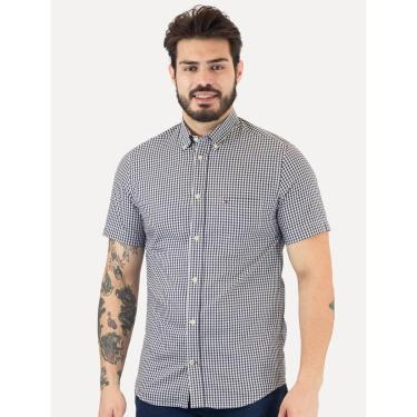 Imagem de Camisa Tommy Hilfiger Masculina Manga Curta Pocket Gingham Marinho-Masculino
