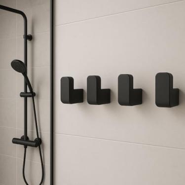 Imagem de Kit 6 Ganchos Adesivos Retangulares Multiuso para Toalhas e Panos – Suporte de Parede sem Furo com Fita Dupla Face (4)