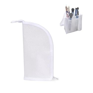 Imagem de (White) - Patu Transparent Travel Toiletry Bag, Standing Waterproof Mesh Pouch, Toothbrush Holder Shaving Washing Kits Organiser, Personal Care Trip Case, White