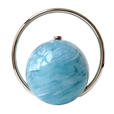 Imagem de Bolsa feminina com bola de mármore para noite, bolsas elegantes e luxuosas, para festas, férias, casamentos, Azul claro