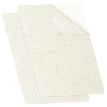 Imagem de TXSN Remendos autoadesivos de reparo de tecido, tamanho grande, 20 x 28 cm, remendos de conserto de móveis de linho, pacote com 2 bege claro