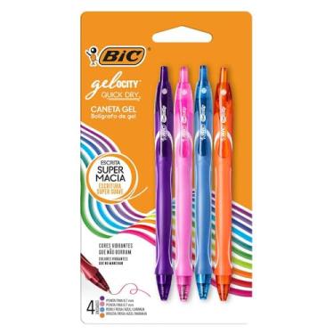 Imagem de Caneta gel Gelocity Quick Dry 0.7mm com 4 unidades - Bic