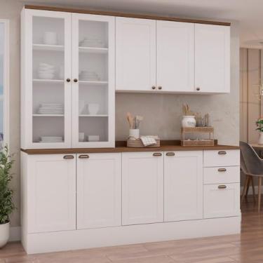 Imagem de Armário de Cozinha Genialflex Iluminata 3 Peças Branco Ébano