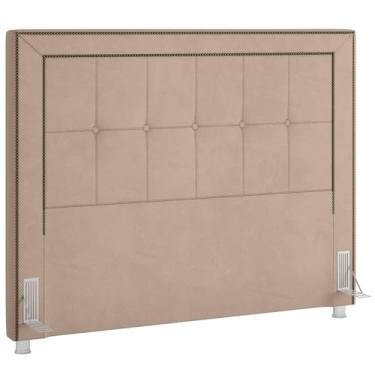 Imagem de Cabeceira Cama Box Casal King 195 cm P05 Atenas Veludo Bege - Lyam Decor