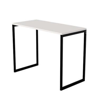 Imagem de Mesa de Trabalho Industrial 90cm Cabe em Espaços Pequenos Para Apartamento, Escritório Ideal para Inquilinos e Profissionais(Branco,Somente a Madeira 90x45)