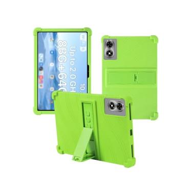 Imagem de Capa para tablet UMIDIGI G1 Tab 2025 de 10,1 polegadas, capa protetora de borracha leve à prova de choque, capa protetora de silicone macio ajustável para crianças, verde