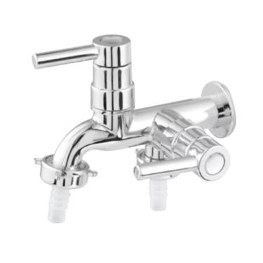 Imagem de Torneira Maquina De Lavar E Tanque 2 Saídas Abs Lavanderia Prateado Cromado