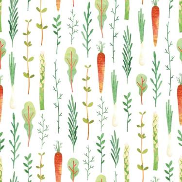 Imagem de REDAMANCY Papel de parede bonito aquarela cenoura vegetal moderna arte branca descascar e colar papel de parede de contato papel de parede vintage fácil de remover para mesa de cabeceira gaveta