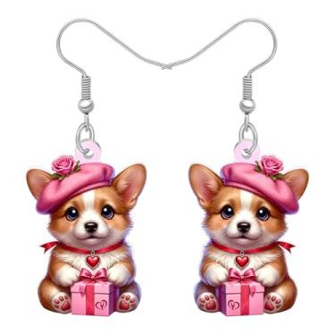 Imagem de DALANE Brincos fofos para o Dia dos Namorados, presentes românticos para seus amantes de cães, decorações de mãe, acrílico, adoráveis, filhotes, animais de estimação, joias pendentes para namorada