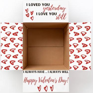 Imagem de Eaasty Kit de adesivos de dia dos namorados, 4 peças, caixa de decoração, pacote de dia dos namorados, adesivo de presente com tema de aba para militares, faculdade, missionário, decoração de